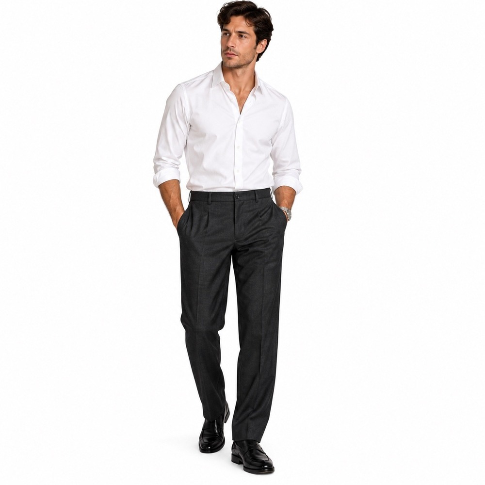 Giorgio Armani Mens Charcoal Grey Wool Dress Pants Made in Italy Size 56 IT
